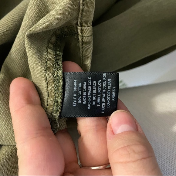 Sanctuary|L|Olive Green Embroidered Utility Button-down Shirt - Picture 5 of 11